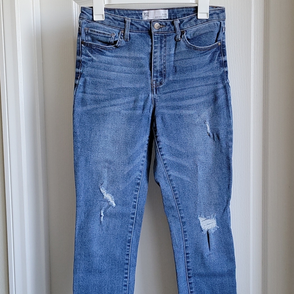 RSQ High Rise Distressed Skinny Jeans
